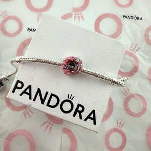 New PANDORA Sparkling Sprinkled Pink Donut Charm Bead